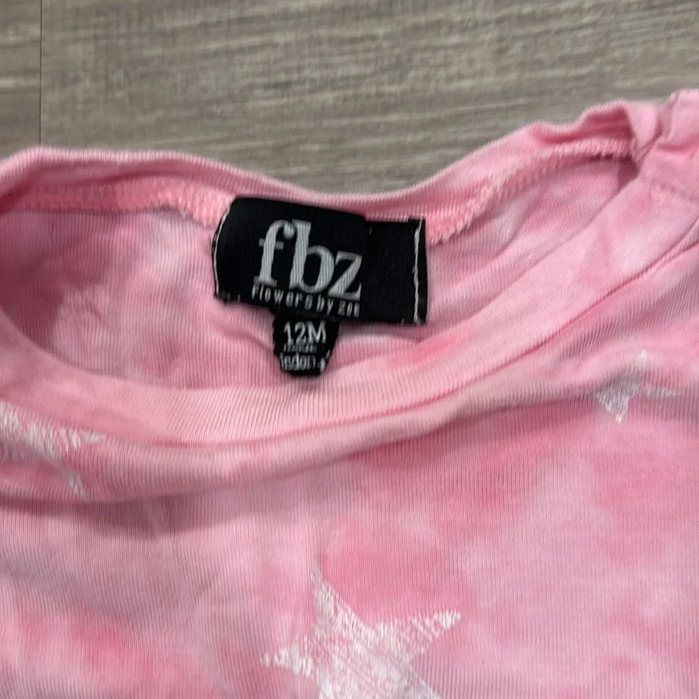 FBZ Pink Star Tie-Dye Top and Shorts Set